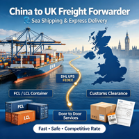 Transporteur de la Chine vers le Royaume-Uni Expédition maritime FCL LCL Express DHL UPS FEDEX Services logistiques porte à porte Livraison rapide
