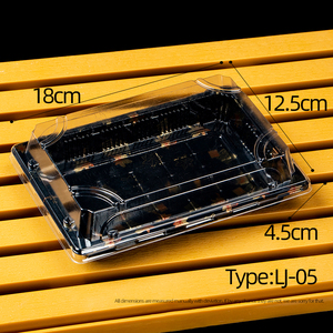 Venta caliente de plástico desechable de grado alimenticio japonés Sushi Takeaway Box con tapa Sushi <span class=keywords><strong>Container</strong></span> para embalaje - Product Image 6