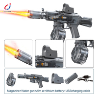 Pistolet à eau électrique transparent Chengji pour enfants, jouet de plage d'été, pistolet à eau automatique en plastique, jouet de pistolet à eau électrique qui respire le feu