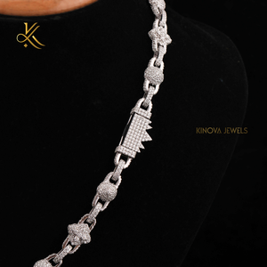 สร้อยคอฮิปฮอปคลาสสิกประดับด้วยหินมอยส์ซาไนต์สะท้อนแสง ให้ลุคเพชร สำหรับการแต่งกายแนวสตรีทแฟชั่นอย่างมีศิลปะ - Product Image 4