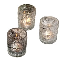 Vente flash - Pots à bougies en verre cylindriques colorés et gaufrés, couvercle en alliage de zinc, boîte cadeau, impression sérigraphique personnalisée, décoration d'intérieur de luxe