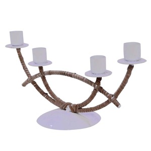 Christmas White Metal 4-Arm <b>Candle</b> Stand Business Gift Wedding Decorative Metal Candleholders & Lanterns for <b>Memorial</b> & Home Use - Product Image 4