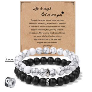 2 יח'\סט אופנתי ססגוניות מתכת חרוז יוגה ידידות נירוסטה לאוהבי עבור מגנט מרחק - Product Image 6