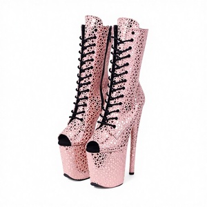 รองเท้าส้นสูงแบบมีซิปด้านข้าง ป้องกันน้ำได้ ทรงปลายเปิด <span class=keywords><strong>ปลา</strong></span>ยเท้ารูปปากปลา สไตล์ยุโรปอเมริกัน เซ็กซี่ เหมาะสำหรับใส่ไปไนต์คลับ เดินแบบ หรือเต้นโพลแดนซ์ - Product Image 1