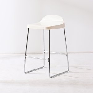Chaise de comptoir de bar en métal <span class=keywords><strong>blanc</strong></span>, style moderne, petite taille, détachable, pour îlot de cuisine, vente en gros d'usine - Product Image 1