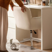 Fauteuil de loisirs en cuir résistant aux griffures de chat, avec dossier à grille solide capitonnée, accoudoirs fixes intégrés, siège pivotant et réglable en hauteur, pour maquillage