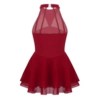 Robe de Ballet de skate pour enfants et filles, vêtement sans manches, col licou, strass, mosaïque, rouleau