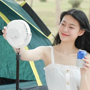 Outdoor-Camping schnur los Handheld Tragbare aufgehängte Stativ Schreibtisch decke USB-Ständer Small Home Wireless Electric Fan mit LED-Licht