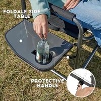Chaise de camping surdimensionnée en aluminium, légère et portable, avec table latérale et poche latérale amovible pour le camping en plein air