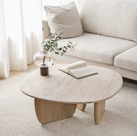 Table basse en pierre de grotte ancienne de style Wabi-Sabi, irrégulière, pour petit appartement, salon, maison, simple, moderne, créative, en bois