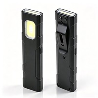 Mini Linterna LED Recargable Compacta de 5 Modos, Luz de Trabajo COB con Base Magnética y Clip, Luz de Advertencia Roja y Azul para Emergencias en el Automóvil
