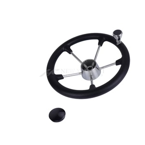 Nouveau volant de bateau en acier inoxydable noir antidérapant pour yacht 13,5 pouces pour rénovation/amélioration - Product Image 5