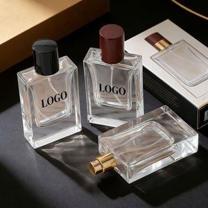 Factory Direct 30ml Thick Bottom Square Glass Perfume <b>Bottles</b> <b>Mist</b> Spray Beech Wood Cap Refillable Empty Clear <b>Bottles</b> Low MOQ - Product Image 3
