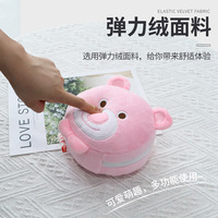 Bantal Perjalanan Portabel 2 in 1 Bahan Plush Lembut Anti-Pilling, Fungsi Ganda Sebagai Mainan & Penyangga untuk Pecinta Hewan