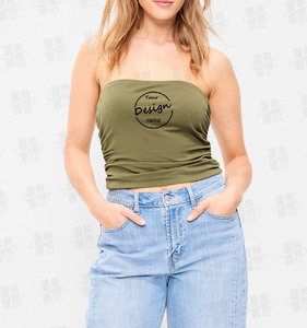 Sexy Lady Sleeveless Solid Crop <strong>Top</strong> Custom <strong>Silk</strong> Screen Printed Slim Fit Basic Shirt Breathable Casual Tube <strong>Top</strong> <strong>for</strong> <strong>Women</strong> - Product Image 4