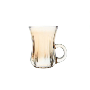 トルコティーカフェグラスアンバーゴールデンカラーホームテーブルカップハンドル付き温水飲用ガラス製品アラビア語の小さなコーヒーガラスマグ - Product Image 6