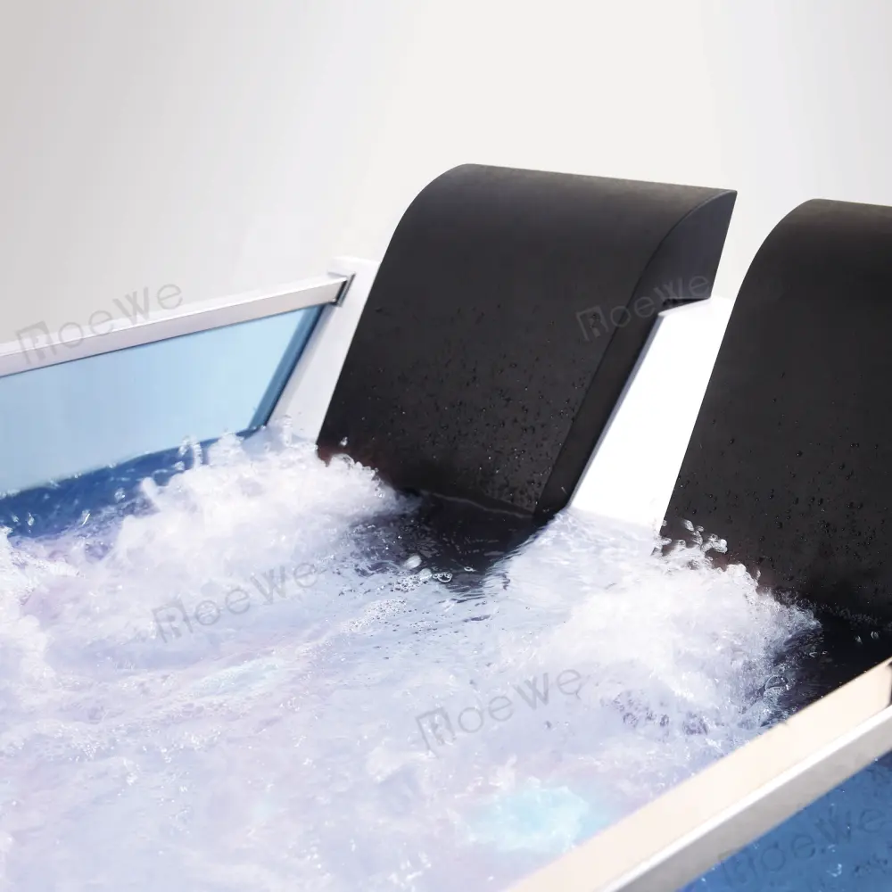 Fournisseur de baignoire de conception autoportante 1.8, baignoire d'hôtel de Massage Hydro pour deux personnes à Jet d'eau, bains à remous Spa avec lumières LED