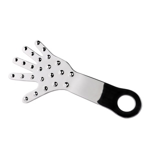Nuevo Paleta BDSM Metálica en Forma de Palma, Diseño de Doble Cara con Superficie Lisa y Texturizada para una Estimulación Sensual Variada - Product Image 2