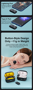 Microfono Lavalier Wireless 1in2 Magnetico per Registrazione <span class=keywords><strong>Video</strong></span> all'Aperto, Cancellazione del Rumore, per Vlog, Interviste, Trasmissioni in Diretta - Product Image 5