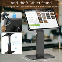 Support de caisse enregistreuse pour tablette verrouillable, support POS antivol rotatif à 360° avec réglage en hauteur