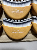 Brosse de drainage lymphatique faciale en poils naturels, outil de massage corporel incurvé et doux pour la cellulite