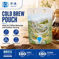 Pochette personnalisée imprimée pour Cold Brew 3L, sac réutilisable à fond plat avec poignée de transport et robinet inférieur pour les cafés