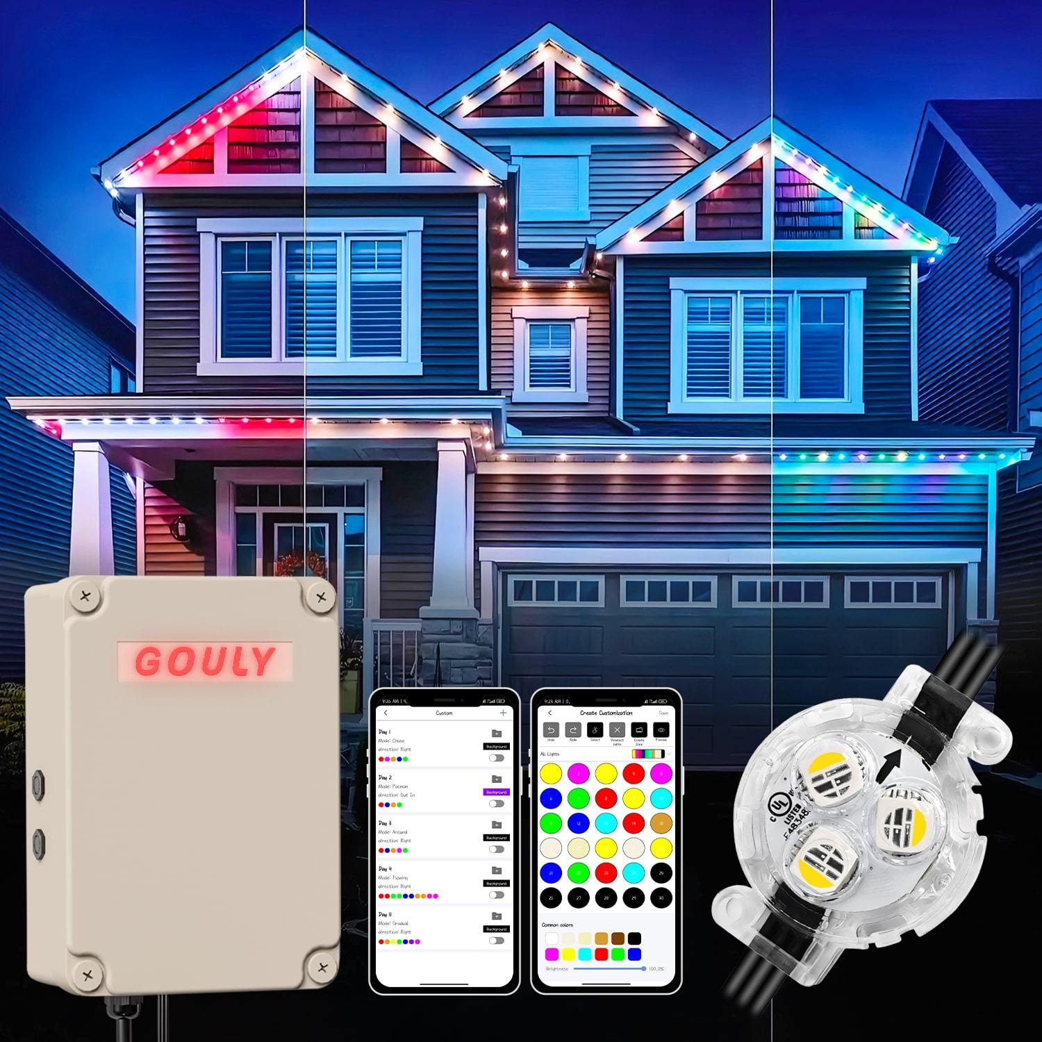 Ws2811 Led Pixel Point Light 6 Single Frame 12v Rgb 5054 Outdoor Display 3per 1 with Lens 12v Rgb Led Module Lights