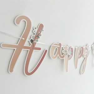 Suministros para fiestas de cumpleaños, colgante de pared de fondo, flores Retro, estilo Pastoral, papel de alfabeto de una pieza, bandera, <span class=keywords><strong>Banner</strong></span> - Product Image 3