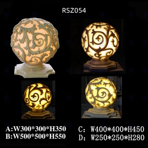 Châu Âu Cổ Điển Vòng Bóng Hình Dạng Cát Đá Đèn Lồng Ngoài Trời Trang Trí Năng Lượng Mặt Trời Trụ Cột Ánh Sáng Đèn Điêu Khắc - Product Image 6