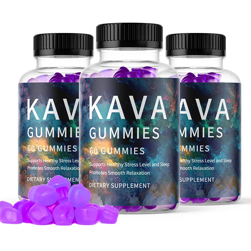 OEM/ODM ekstrak akar Kava alami penjualan laris ekstrak Kava Gummies untuk suplemen tidur yang lebih baik