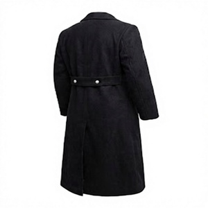 Black <b>Long</b> <b>Men's</b> Historical Greatcoat Double Breasted Overcoat Formal Outerwear for <b>Winter</b> - Product Image 3