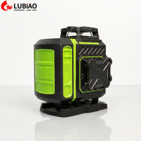 Kit d'outils de nivellement automatique 4D robuste vert, Niveau laser 16 lignes à alignement rotatif 360° précis avec batterie