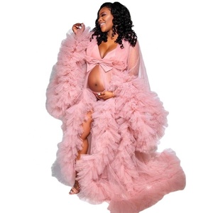 Robes de Soirée Longues et Élégantes pour Séance Photo de <span class=keywords><strong>Grossesse</strong></span>, <span class=keywords><strong>Robe</strong></span> de Style Européen et Américain, <span class=keywords><strong>Robe</strong></span> de Mariée de Maternité Modèle Épaissi - Product Image 3