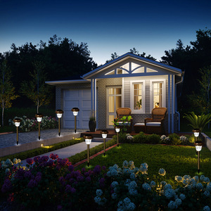 Lámpara Solar de Jardín de Acero Inoxidable, Luz LED para Camino de Jardín, Resistente al Agua, Independiente - Product Image 4