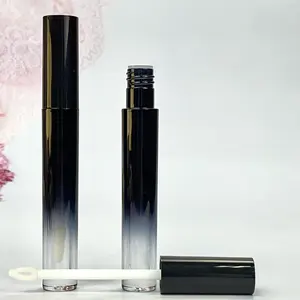 Hochwertige leere Lipgloss-Behälter röhrchen Farbverlauf Schwarzes Lippenstift röhrchen 3,5 ml klares rundes Lipgloss-Röhrchen