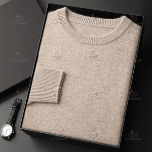 Các Nhà Sản Xuất Tùy Chỉnh Cổ Điển Len Cashmere Hàng Dệt Dệt 100 Tự Nhiên Pashmina Áo Len Người Đàn Ông Crew Cổ Kashmir Áo Len Cho Nam Giới - Product Image 2