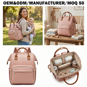 Borsa per Pannolini da Viaggio in Pelle Vegana con Etichetta Privata Personalizzata, Include Materassino Impermeabile Premium per il Cambio - Product Image 2