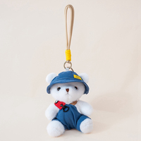 50 pièces, faible MOQ, prix usine, porte-clés ours en peluche avec dragonne, parfait comme breloque de sac, cadeau