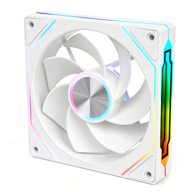 XINMAI 120mm White ARGB Reverse Blades PWM Fan Addressable RGB Unique Lighting Intake Exhaust Computer Case Fan