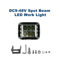 Lampe de travail LED carrée 36W à faisceau spot, 12 pièces, DC9-48V, pour véhicules, chariots élévateurs, éclairage mécanique