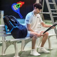 Enseigne néon LED Neonawall en forme de raquette de tennis et de balle flamme, étanche IP65, en acrylique et silicone, garantie 2 ans, pour clubs sportifs et usage domestique