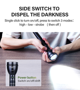 Tank007 a602l không thấm nước tầm xa đèn pin an ninh công suất cao <span class=keywords><strong>Torch</strong></span> ánh sáng có thể sạc lại Geepas Đèn Pin Nhôm LED Đèn - Product Image 3