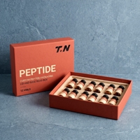 Boîte rigide personnalisée avec couvercle et base orange pour impression offset sur pulpe moulée de peptides