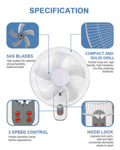 Ventilador de Pared <span class=keywords><strong>JUBER</strong></span> de Nuevo Diseño, Blanco, de 16 Pulgadas, con Control Remoto, Rejilla Protectora y Función de Colgado - Product Image 5