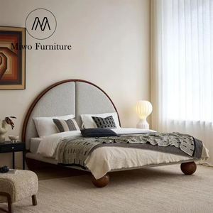 <span class=keywords><strong>Letto</strong></span> <span class=keywords><strong>Matrimoniale</strong></span> Moderno di Design in <span class=keywords><strong>Legno</strong></span> Massello Imbottito in Stile Francese per Camera da <span class=keywords><strong>Letto</strong></span> Villa e B&B con Testiera Rotonda in <span class=keywords><strong>Legno</strong></span> King Size per Hotel - Product Image 2