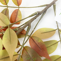 Feuilles d'arbre artificielles en laque aux tons d'automne, décoration végétale très réaliste