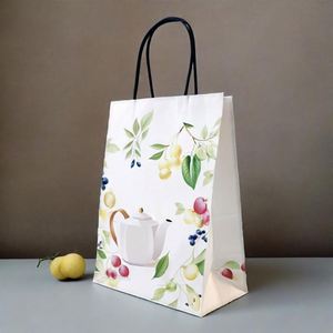 Customised Kraft Paper <b>Bag</b> for <b>Bread</b> and Retail, 45 cm Printed Shopping Paper <b>Bag</b> White Shipping, Eco-Friendly DinoSource - Product Image 2