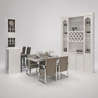 Meuble de présentation de vin moderne et écologique avec éclairage LED, construction en bois massif pour la maison, salon, salle à manger