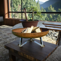 Vente flash : foyer extérieur en métal robuste pour patio, jardin et camping