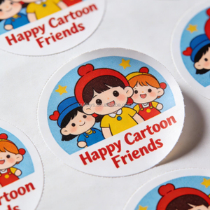 Étiquettes personnalisées de marque de dessins animés, impression sur papier offset, pelliculage filmé imperméable, découpe kiss-cut, étiquettes décoratives - Product Image 2